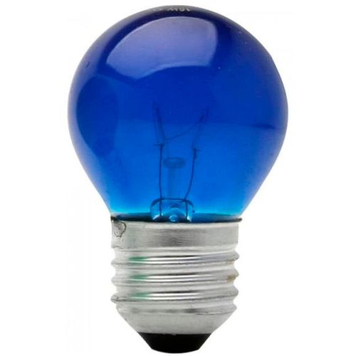 Lâmpada Bolinha Incandescente Azul E27 Brasfort 15W - 127V